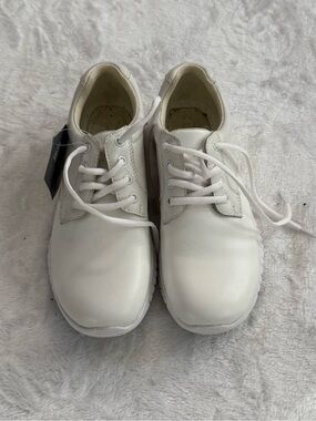 White Lace-Up Nursing Sneakers